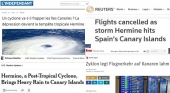 Medios internacionales dan seguimiento al “caos” en Canarias por la tormenta tropical
