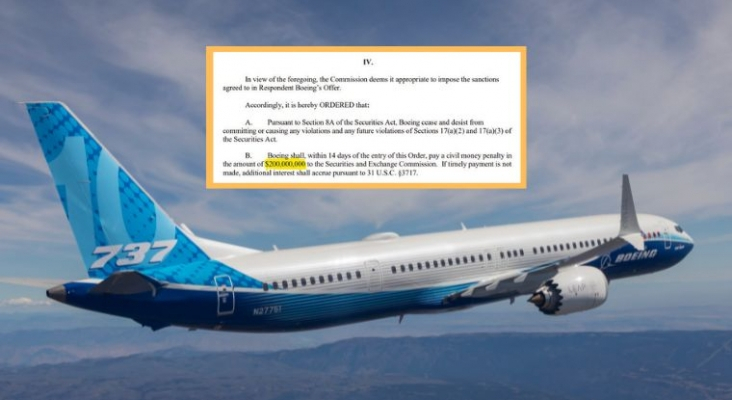 Nuevo golpe a Boeing por el 737 MAX: Multa de 200 millones por “engañar a los inversores”