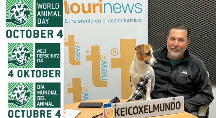 Keico el perro que da la vuelta al mundo en bicicleta