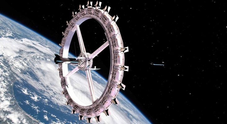 Diseño de Orbital Assembly, empresa que pretende construir el primer alojamiento para turistas en el espacio y que estará listo en 2027 