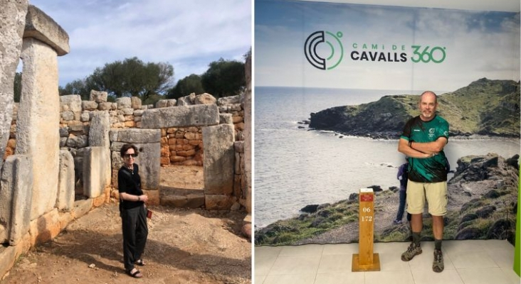 La periodista danesa Hanne Würtz y el periodista francés Eric Delaperrière durante sendas visitas a Menorca.