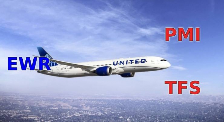 United confirma que retomará los vuelos desde Nueva York a Mallorca y Tenerife