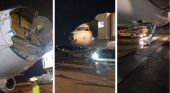 Un avión Airbus 320 aterriza de emergencia sin nariz y sin un motor