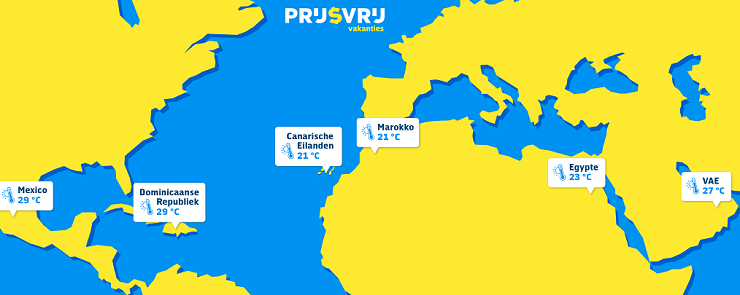 Temperaturas invernales en los principales destinos de Prijsvrij