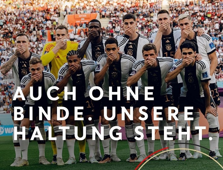 Protesta de la selección alemana Foto de la Federación Alemana de Fútbol