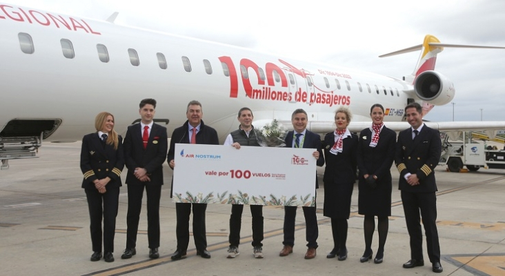 Air Nostrum celebra sus 100 millones de pasajeros. Foto: Air Nostrum 