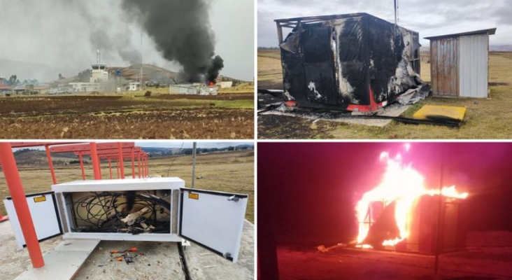 Algunos de los daños provocados en aeropuertos de Perú por las protestas sociales