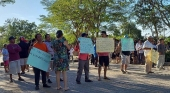Protestas de indígenas en Chichén Itzá.Foto: Pisté Comunica