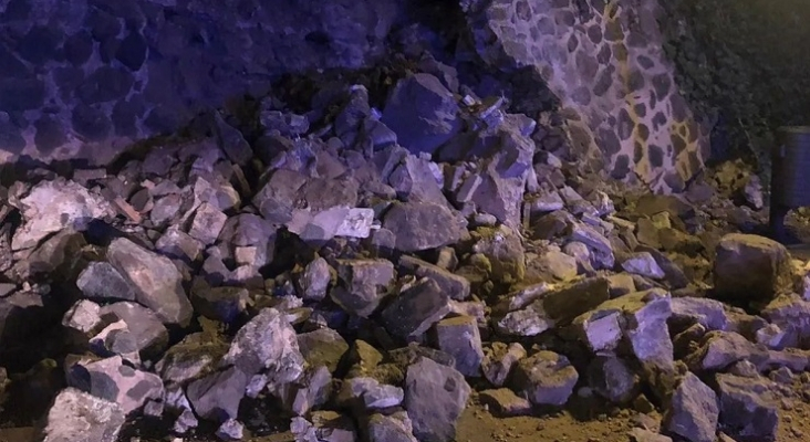 Derrumbe en uno de los tesoros del patrimonio defensivo de la Ciudad de Toledo Foto Bomberos de Toledo