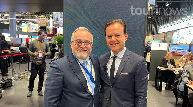 Ignacio Moll CEO de Tourinews, y Hans Müller, Head of Group Hotel Contracting DER Touristik Gruppe. Foto: Tourinews©