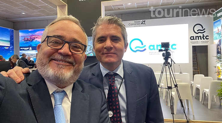 Ignacio Moll, CEO de Tourinews, y Fernando Arencibia, vicepresidente de Grumasa. Foto: Tourinews©