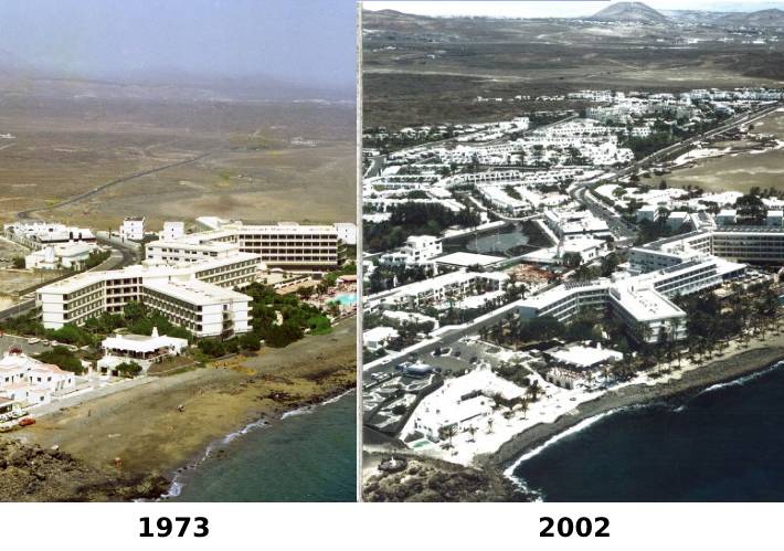 Como se puede ver en la imagen, el Hotel VIK San Antonio fue uno de los pioneros en el desarrollo de Puerto del Carmen (Lanzarote)