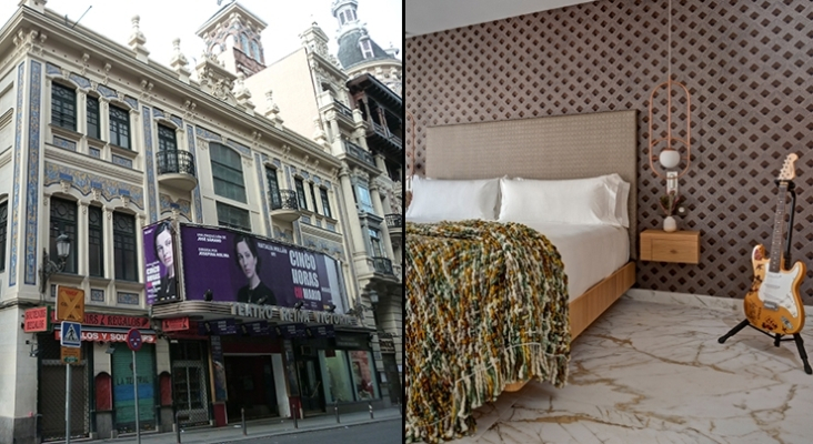 Tres históricos edificios de Madrid se convertirán en un hotel de lujo centrado en la música | Foto:  Fachada del Teatro Reina Victoria, por Luis García, CC 3.0, y UMusic Hotel Madrid