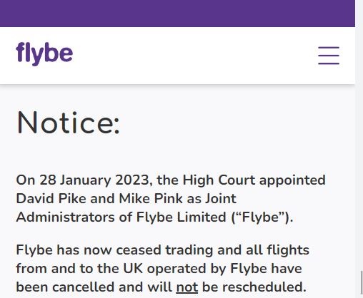 Notificación de Flybe