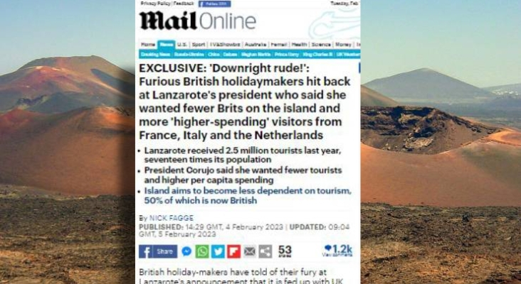 Los británicos se toman las declaraciones sobre la masificación de Lanzarote como algo personal