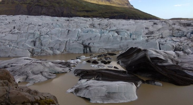 Lengua del glaciar Svínafellsjökull