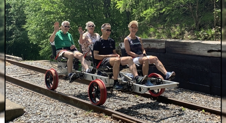 Ciclismo sobre vías de tren, la nueva tendencia de turismo | Foto: Wheels On Rails