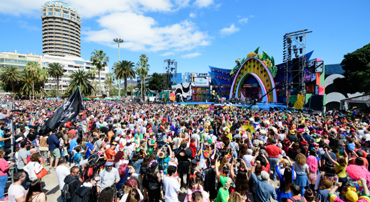 Escenario en Santa Catalina en Carnaval de 2019. Foto Ayuntamiento de LPGC