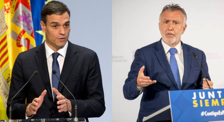 Pedro Sánchez (izda.), presidente del Gobierno de España, y Ángel Víctor Torres, presidente del Gobierno de Canarias | Foto: Montaje Tourinews 