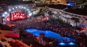 Vista de aérea de una sesión nocturna en Ushuaïa Ibiza Beach Hotel | Foto: The Ushuaia Experience