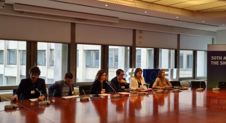 Representantes del Govern de Baleares durante la reunión mantenida con la directora de Turismo y Digitalización de la Comisión Europea, Valentina Superti | Foto: GOIB