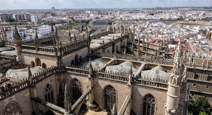 Vistas del centro de Sevilla desde la Catedral