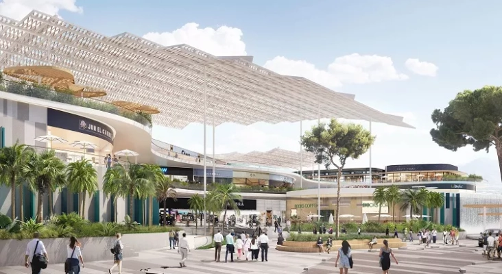 Infografía de la entrada principal del futuro centro comercial de Benidorm (Alicante) | Foto: Unibail-Rodamco 