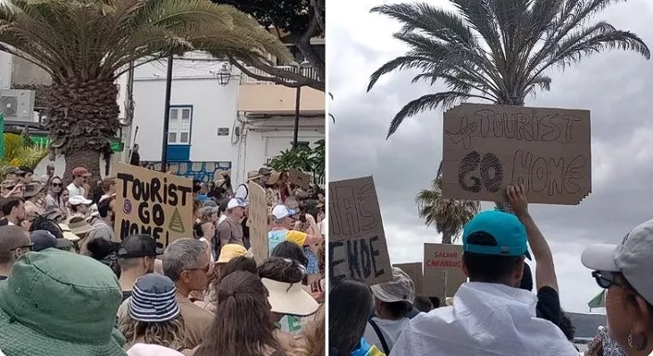 Concentración celebrada en Tenerife el pasado mayo en protesta contra la masificación turística | Foto: Archivo
