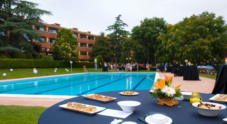 Piscina y jardín del Checkin Montserrat (Barcelona) | Foto: Checkin Hotels