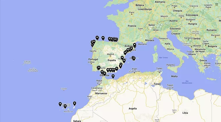 mapa banderas negras