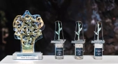 Trofeos representativos de los premios Isla de Lanzarote y Distinguidos del Turismo | Foto: SPEL