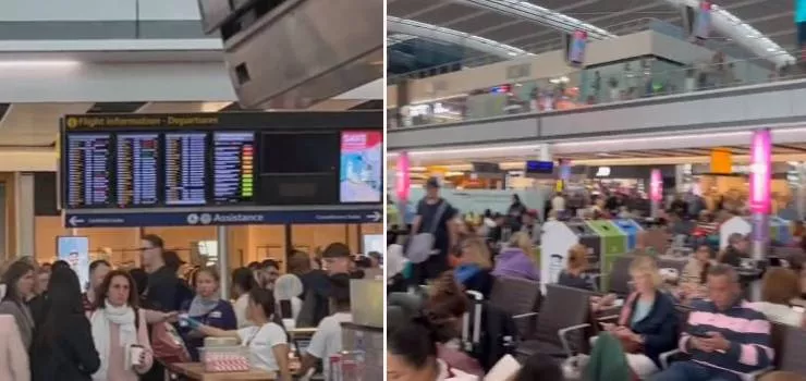 Pasajeros en el aeropuerto de Heathrow @yashverma  97 Vía Twitter