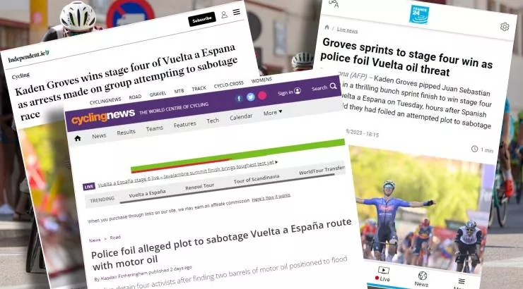 El intento de boicot por separatistas catalanes a La Vuelta ciclista llega a la prensa internacional El intento de boicot por separatistas catalanes a La Vuelta ciclista llega a la prensa internacional