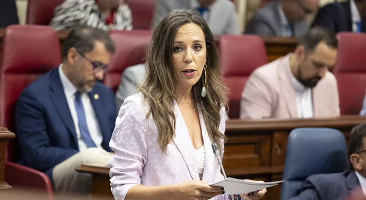 La consejera de Turismo y Empelo del Gobierno de Canarias, Jessica de León, durante su primera intervención en el Parlamento autonómico | Foto: Turismo de Canarias