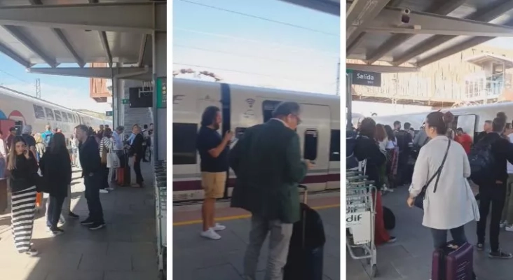 Retrasos y trenes paralizados en las rutas alta velocidad que unen Madrid con Valencia y Alicante | Foto: @SaraWiggum vía Twitter