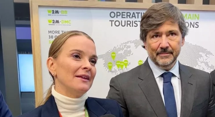 Marga Prhens, presidenta del Govern Balear, junto a Gabriel Subías, CEO de W2M