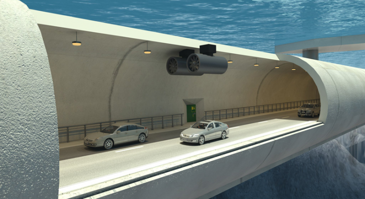 Túnel de la nueva autopista prevista en Noruega