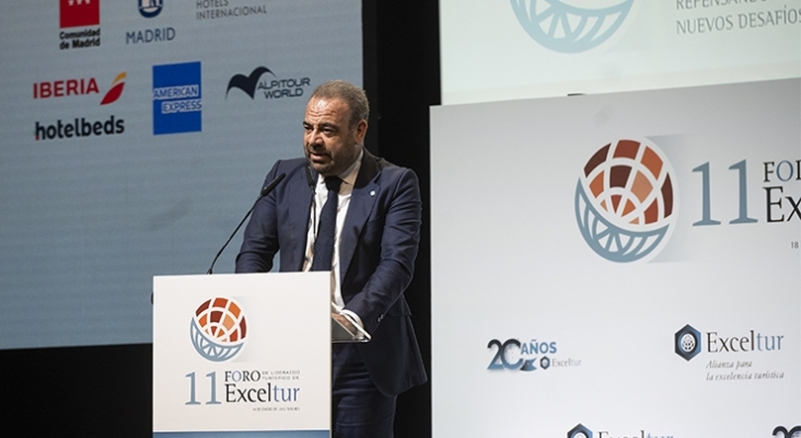 Gabriel Escarrer durante la inauguración del XI Foro Exceltur, celebrado en 2022 | Foto: Exceltur