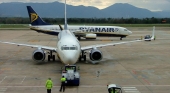 Aviones de Ryanair en el Aeropuerto de Girona
