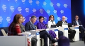 Participantes del panel ‘Un momento clave para Latinoamérica’ en el Foro Económico Mundial de Davos (Suiza)