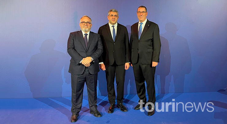 Ignacio Moll, Zurab Pololikashvili y Juan Manuel Martín de Oliva