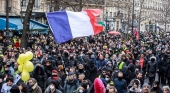 Manifestantes durante un huelga en Francia | Foto: Confederación Intersindical