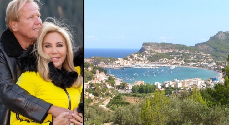 El empresario Matthias Kühn, junto a su pareja Norma Duval / VIsta del Puerto de Sóller (Mallorca)