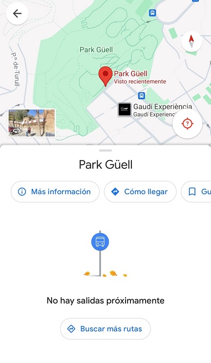 Consulta parada de autobús en el Park Güell