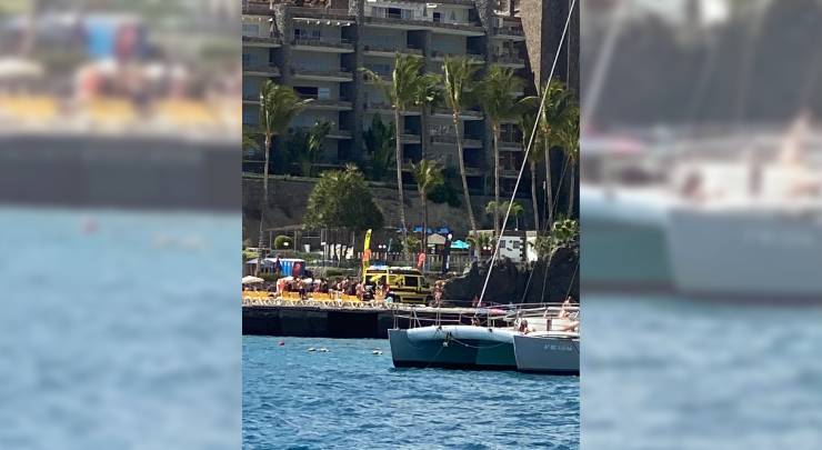 Fallece una mujer tras impactar con su moto de agua contra un espigón en Anfi (Gran Canaria) Foto cedida Fallece una mujer tras impactar con su moto de agua contra un espigón en Anfi (Gran Canaria) Foto cedida