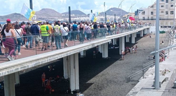 Manifestantes en Las Palmas de Gran Canaria. Foto cedida