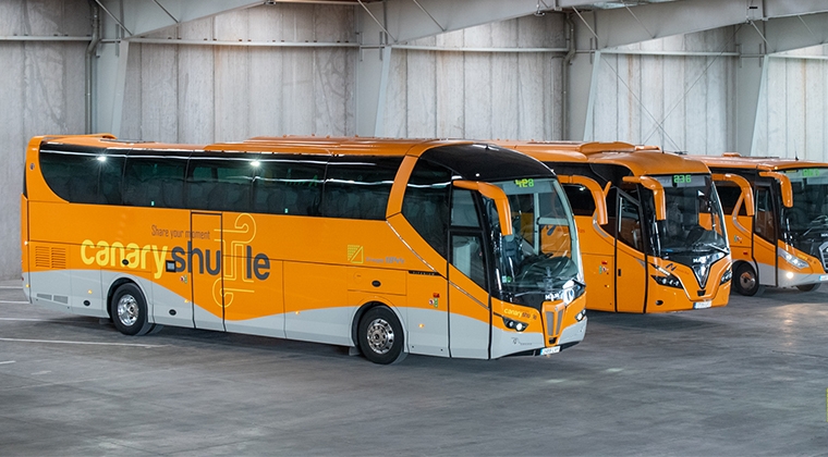 Autobuses de Grupo 1844 con la marca Canary Shuttle | Foto: Grupo 1844