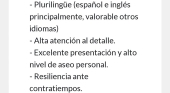 Pantallazo de la oferta publicada en la plataforma Comboi Jobs | Fuente: Las Kellys Benidorm