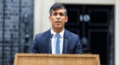 Rishi Sunak, primer ministro de Reino Unido en la comparecencia de este miércoles en Downing Street (Londres) | Foto: vía Twitter (@RishiSunak)