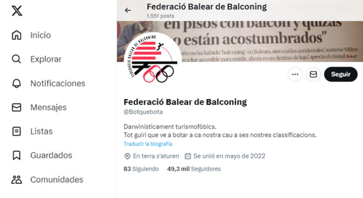 Los británicos, indignados al descubrir la cuenta en redes con su propia liga de 'balconing'